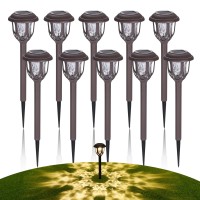 Solar Pathway Lights Outdoor, 10 Pack Waterproof Solar Lights Outdoor Pathway Decorative Auto On/Off Solar Walkway Light For Yard Patio And Landscape (Cool White)