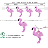 Sunsgne Pink Flamingo Outdoor String Lights Party Lights Summer Patio String Lights Holiday String Lights Cute Pink Flamingo Li