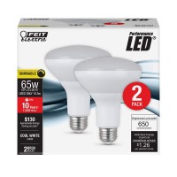 Feit Electric Led Br30 Light Bulbs, 65W Equivalent, Dimmable, 10 Year Life, 650 Lumens, 4100K Cool White, E26 Base Recessed Can Light Bulbs, Flood Light Bulbs, Damp Rated, 2 Pack, Br30Dm/841/10Kled/2