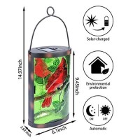 Hanging Solar Lantern Outdoor Decorative Waterproof Led Solar Cardinal Lights Tabletop Lamp For Outdoor Patio Garden