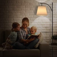 Lepower Floor Lamp For Living Room, Standing Reading Light With Arc Hanging Lampshade, Modern Design Tall Pole Lamp For Office, Farmhouse, Bedroom And Nursery, E26 Lamp Base