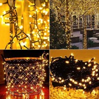 Joomer Solar String Lights, 105Ft 300 Led 8 Modes Outdoor String Lights Waterproof Fairy Tree Lights For Garden, Patio, Fence, Balcony, Outdoors (Warm White)