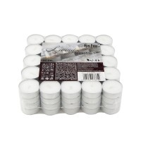 Hofer Tealight Candles White Unscented - 100 Pieces - Tea Light Drip Wax Candles - 4 Hour Burn Time - 1 X Set Of 100 Tealights