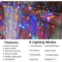 Joomer Solar Christmas Lights, 105Ft 300 Led 8 Modes Solar String Lights Waterproof Fairy Tree Lights For Garden, Patio, Fence, Balcony, Outdoors (Multicolor)