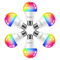 Ohlux Smart Wifi Led Light Bulbs Compatible With Alexa And Google Home (No Hub Required), Rgbcw Multi-Color, Warm To Cool White Dimmable, 60W Equivalent, 7W E26 A19 Color Changing Bulb-6Pack