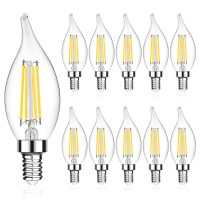 Langree E12 Led Candelabra Base Bulbs 60W Equivalent, 5W Led Chandelier Light Bulbs, Non-Dimmable, Led Candle Light Bulb, Flame Tip, Cri 80+ Led Bulb, 5000K Daylight White, 550Lm - Pack Of 10