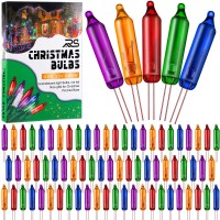 Ruisita 240 Pieces Multi Color Mini Christmas 2.5 Volt Replacement Light Bulbs For Christmas Trees Decorations