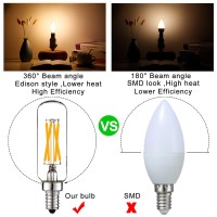 Litehistory E12 Led Bulb Dimmable 6W Equal 60 Watt Light Bulb Warm White 2700K T6 T25 E12 Candelabra Bulb 60 Watt For Chandeliers,Ceiling Fan,Pendant,Wall Sconces Ac120V 600Lm E12 Light Bulb 6Pack