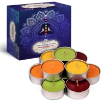 Chakra Tealight Candles - Meditation And Manifestation Tea Candle - Scented Tea Lights Candles - Scented Candles Set Of 64 - Sandalwood, Patchouli, Frankincense Myrrh, Ylang Ylang -Votive Candles Bulk