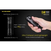 Nitecore E4K 4400 Lumen Edc Compact Rechargeable Flashlight With Lumentac Organizer