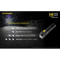 Nitecore E4K 4400 Lumen Edc Compact Rechargeable Flashlight With Lumentac Organizer