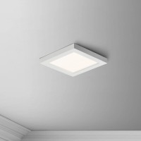 Chip-12W 1 Led Square Flush Mount-5 Inches Wide By 0.5 Inches High-White Finish