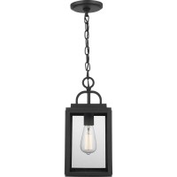 Progress Lighting Grandbury Collection 1-Light Clear Glass Farmhouse Outdoor Hanging Lantern Light Textured Black