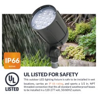 12-Watt Outdoor Led Flood Light, Weatherproof, Bronze. For Use In Flagpole, Flood, Backyards, Playgrounds, And Landscape Lighting Applications