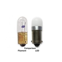 #313 Miniature Bayonet Bulb Led Replacement (2-Pack) | 28Vdc | Ba9S Base | Bulb Shape: T3 1/4 | Replaces Bulb Numbers: 313 1818 1819 1820 1820Bts 1829 1843 1864 1873 757 1437 (2-Pack; Bright White)