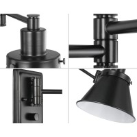 Progress Lighting Hinton Collection Black Swing Arm Wall Light, 9.63X8.25X8.25