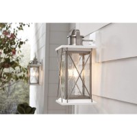 Progress Lighting Barlowe Collection 1-Light Clear Seeded Glass Farmhouse Outdoor Medium Wall Lantern Light Stainless Steel