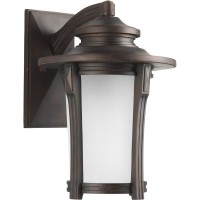 Pedigree Collection 1Light Etched Seeded Glass Craftsman Outdoor Large Wall Lantern Light Autumn Haze