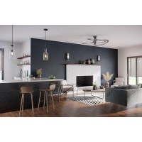 Latrobe Collection 1-Light Clear Glass Coastal Pendant Light Matte Black