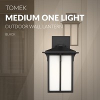 Generation Lighting 1-Light Tomek Traditional Outdoor Wall Lamp Black 8652701-12 , Wall Lamp For Outdoor Decor , Wall Light Fixture Uses Standard Or Led Light Bulb