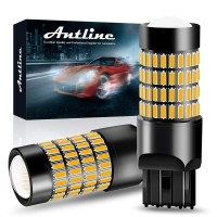 Antline 7443 Led Bulbs, Super Bright 4014 102-Smd 7440 7441 7443 7444 T20 992 W21W Led Bulbs With Projector For Turn Signal Blinker Lights, Parking/Running Side Marker Lights, Amber Yellow(Pack Of 2)