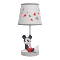 Lambs Ivy Disney Baby Magical Mickey Mouse Lamp With Shade And Bulb Gray