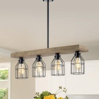 Warehouse Of Tiffany Imp469A/4Iwg Lourd 4-Light Wood And Metal Cage Chandelier, Black