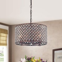 Warehouse Of Tiffany Imp483/4 Myrn 4-Light Rustic Copper Chandelier, 16 X 16 X 49