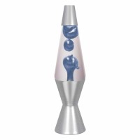 Metallic Blue 14.5 Inch Lava Lamp | Features Clear Fluid With Metallic Blue Lava With Matching Aluminum Base | Ac Powered | Includes 25-Watt Bulb Inside