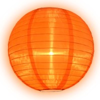 Paperlanternstore.Com 20 Inch Orange Nylon Lantern, Even Ribbing, Durable, Hanging Decoration By Quasimoon