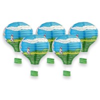 Just Artifacts Decorative 12-Inch Hot Air Balloon Paper Lanterns (5Pcs, Sail Boat)