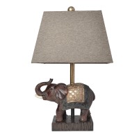 Elegant Designs Lt3305-Bwn Festive Elephant Table Lamp, Brown