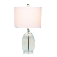 Elegant Designs Ellipse Transparent Table Lamp, Clear Blue