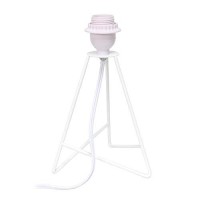 Simple Designs Lt2066-Wow 14 Down To The Wire Metal Table Lamp With Fabric Shade, White With White Shade