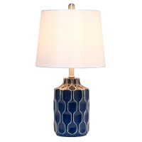 Elegant Designs Blue And White Patterned Table Lamp