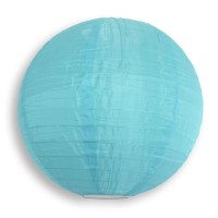 Paperlanternstore.Com 16 Inch Sky Blue Nylon Lantern, Even Ribbing, Durable, Hanging Decoration By Quasimoon