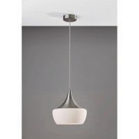 Adesso 2141-22 Eliza Pendant, 12 In., 100W, Brushed Steel, 1 Pendant Lighting