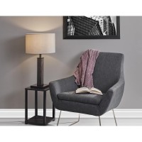 Adesso 3497-01 Kona Table Lamp, 27.75 In., 100W Type A Bulb (Not Included), Mdf W/Black Washed Wood Pvc Veneer & Black Metal Accents, 1 Table Lighting