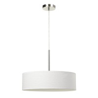 LED 18W dimmable pendant with diffuser and hardback fabric shade