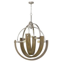 60W x 6 Rauma metalwood chandelier Edison bulbs are NOT included