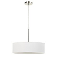 LED 18W dimmable pendant with diffuser and hardback fabric shade