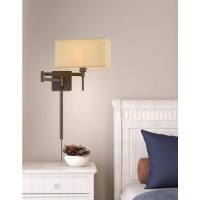 60W Robson Wall Swing Arm Reading Lamp With Rectangular Hardback Fabric Shade 3 Ft Wire Cover Included Wl2930Ru