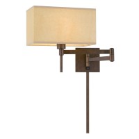 60W Robson Wall Swing Arm Reading Lamp With Rectangular Hardback Fabric Shade 3 Ft Wire Cover Included Wl2930Ru