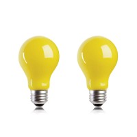 Helloify Led Bug Light Bulb, Vintage Edison Yellow Bulbs, Outdoor Porch Lights, High Brightness Filament Lamp For Pendant Wall Light Fixtures In Home Restaurant Hotel, Amber, A19 5W, E26, 2 Pack