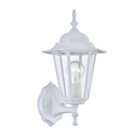 Wisbeam White Outdoor Wall Lantern Outdoor Wall Sconce For House Porch Lighting Fixture E26 Base 60W Max Metal Housing Plus G