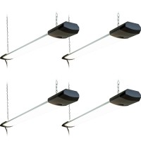 Newhouse Lighting Nh-Shop-10K-4 Shop, 100W, 10,000 Lumens, 4000K Garage, Utility Led Ceiling Lights, Chain Mount, Silver, 4-Pack