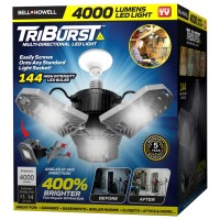 Triburst By Bell+Howell Led Garage Light High Intensity Lighting With 144 Led Bulb Deformable Garage Lighting Multi-Directional Triple Panel Led Shop Light Ceiling Light As Seen On Tv (Original)