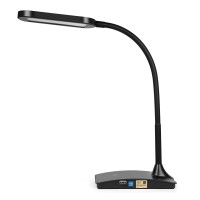 Tw Lighting Ivy-40Wt The Ivy Led Desk Lamp With Usb Port, 3-Way Touch Switch, Black