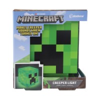 Paladone Minecraft Creeper Desk Light With Official Creeper Sounds, Handheld Night Light For Kids Room Or Gamer D