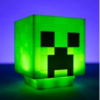 Paladone Minecraft Creeper Desk Light With Official Creeper Sounds, Handheld Night Light For Kids Room Or Gamer D